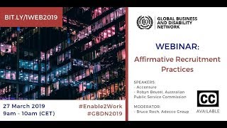Webinar: Affirmative recruitment practices, 27 March 2019