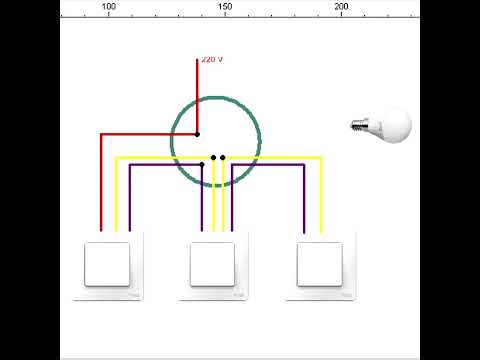 Подключение проходного переключателя с 3х мест- Connecting A Pass Switch From 3 Places