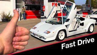 Flogging the FASTEST Lamborghini Countach through Germany (learn how to say Squirrel in German)