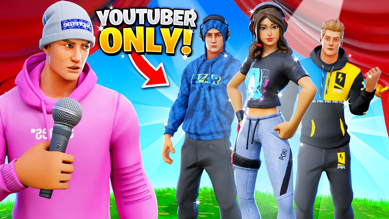 I Joined A Fortnite Youtuber Skins Only Fashion Show Youtube