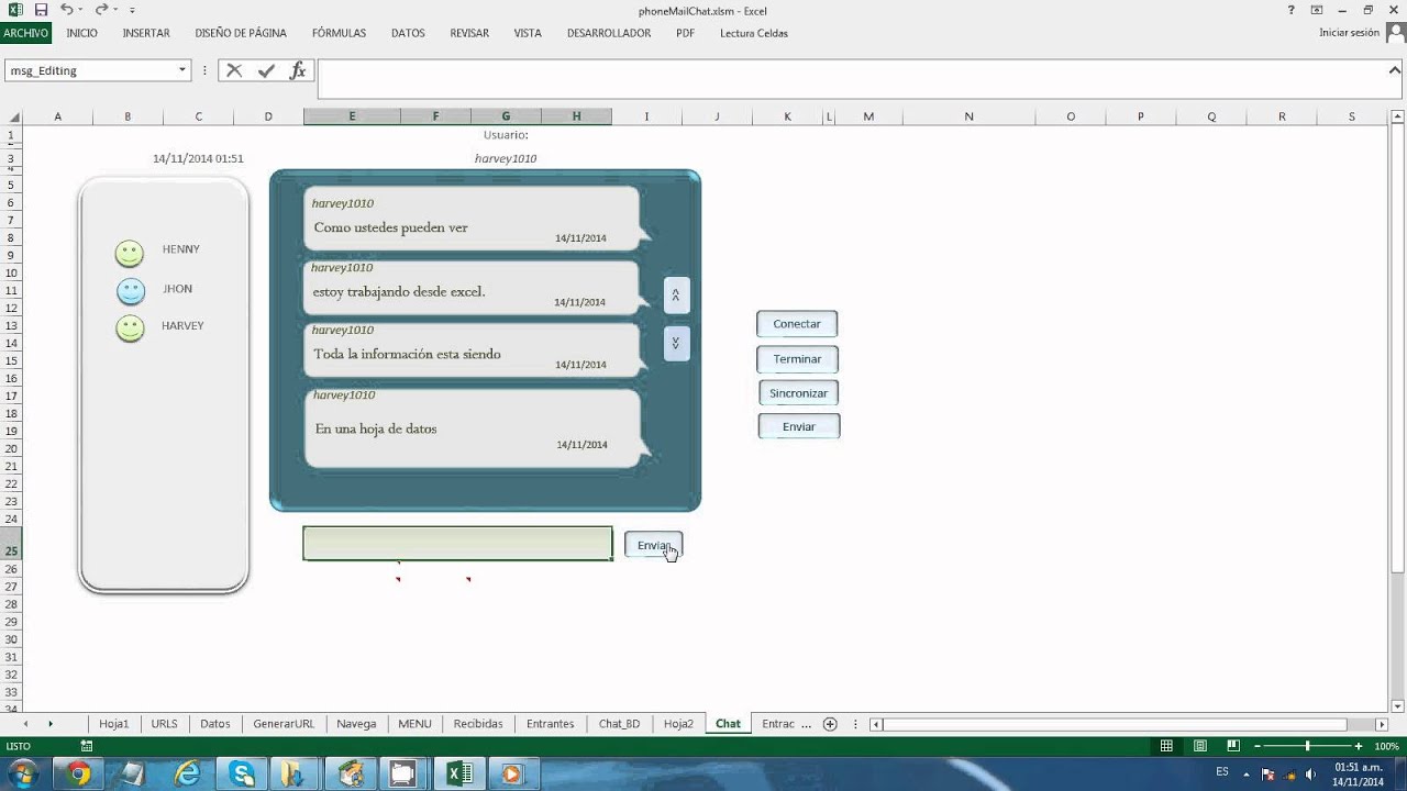 Chat en Excel 