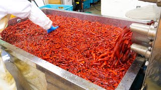 The process of making delicious red spices! Harmony of spiciness and sourness