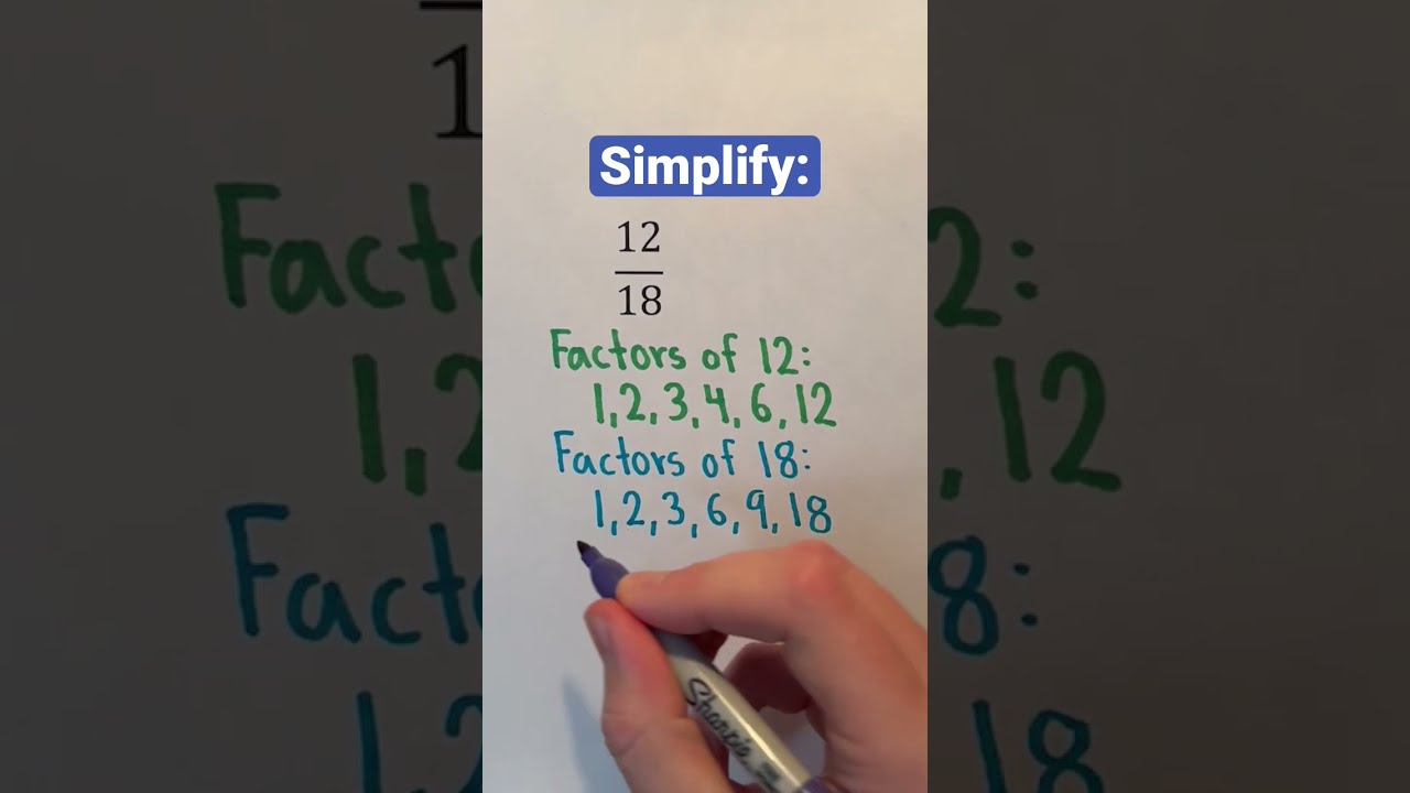How To Simplify Fractions Shorts Math