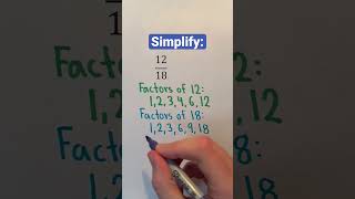 How to Simplify Fractions #Shorts #fractions #math