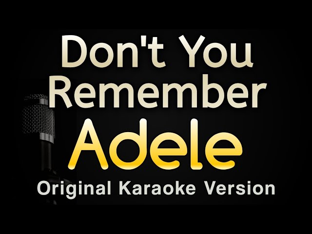 Don't You Remember - Adele (Karaoke Songs With Lyrics - Original Key) class=
