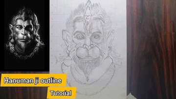 How to draw Hanuman, Lord Hanuman Drawing, Outline Tutorial