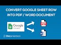 Convert Google Sheets Rows into Word or PDF documents using Zapier