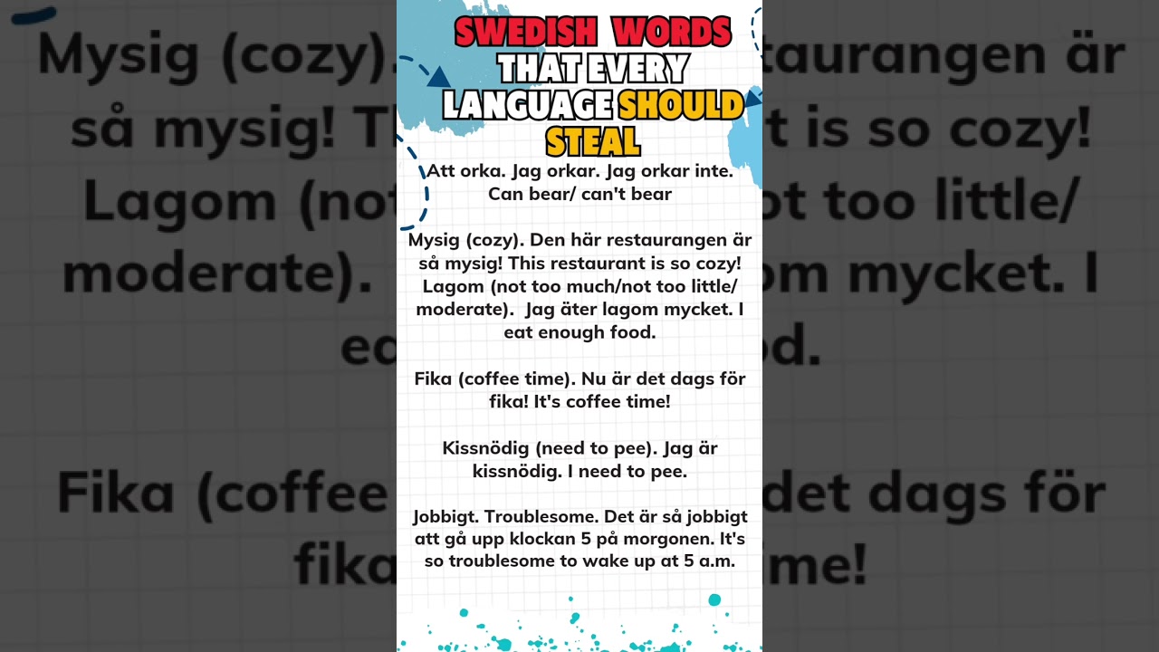 Swedish words that every language should steal. 