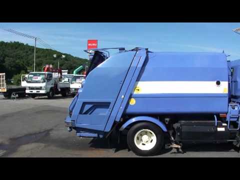 中古トラック キャンター ｌｐｇプレス式パッカー車 作動 Youtube