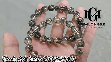 Thạch anh tóc đen đồng trục cực hiếm trong vắt ánh titan mạnh size 10mm