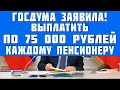 Госдума заявила каждому пенсионеру в России выплатить по 75 000 рублей