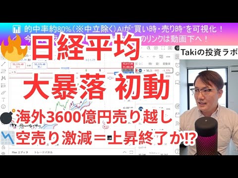 【AI日経診断】“大暴落開始か”──海外勢3600億円売り越し×空売り激減×半導体急落…AIが捉えた“危険な週”を徹底解析｜Takiの投資ラボ #019