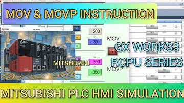 GX Works3 : MOV & MOVP Instruction mitsubishi PLC RCPU With HMI GT Designer3 GOT2000 Simulation