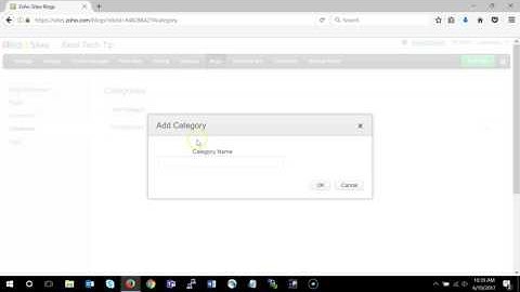 ZOHO Website - Add Blog Categories