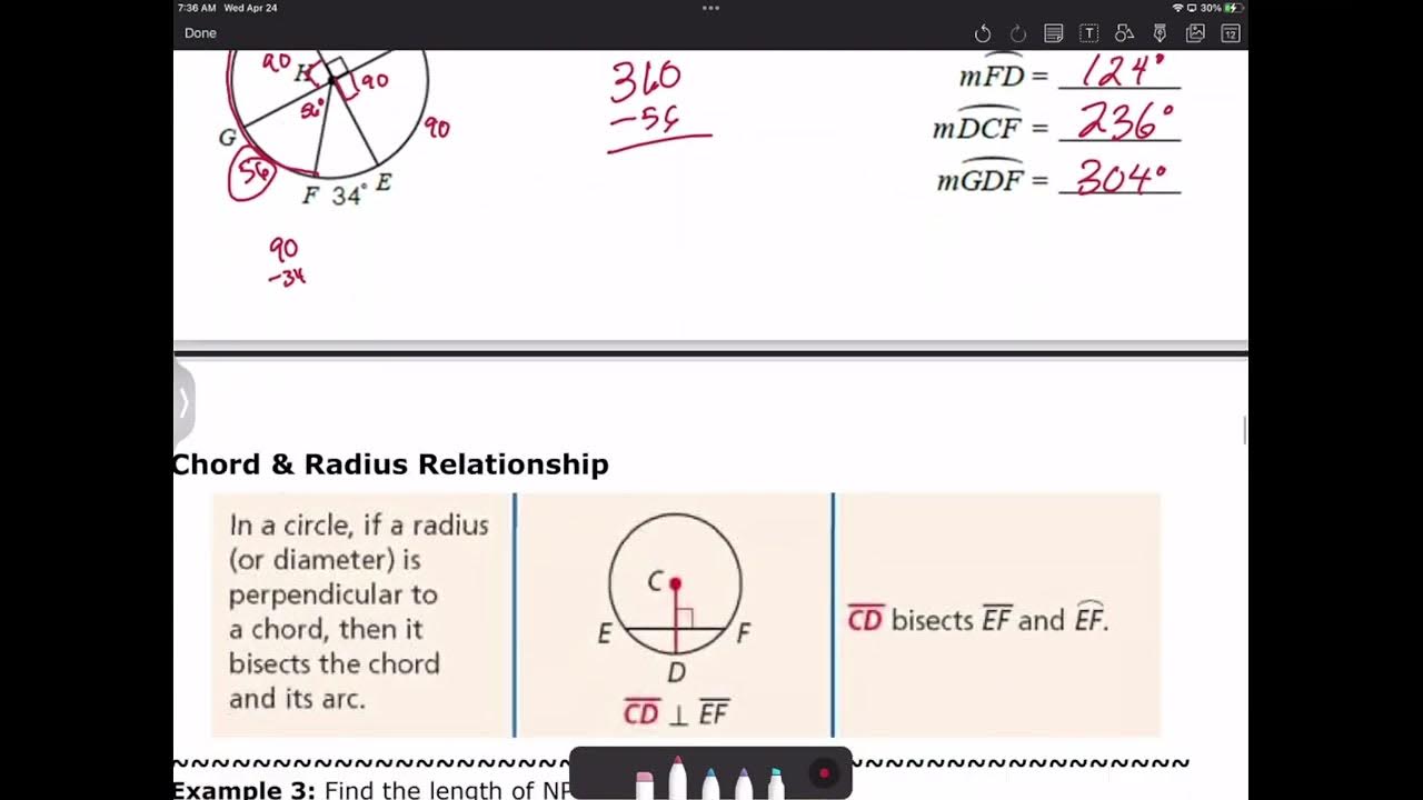 Geo - 7C - Central Angles, Arcs, and Chords - YouTube