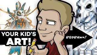 YOUR KID'S ART Drawn by a PROFESSIONAL ARTIST!