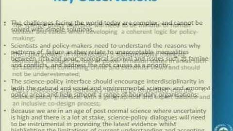 SPF Closing Plenary The Science-Policy Interface - Going Forward