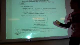 Unit 2 - Transformations - Lesson 2 - Horizontal and Vertical Translations  (page 83)