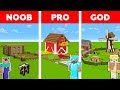 Minecraft NOOB vs PRO vs GOD: VILLAGE FARM BUILD CHALLENGE in Minecraft / Animation