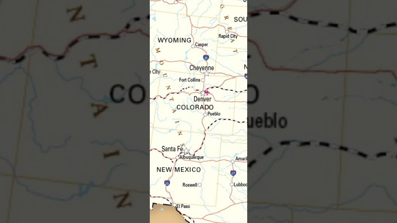 Denver Colorado in USA Map Shorts