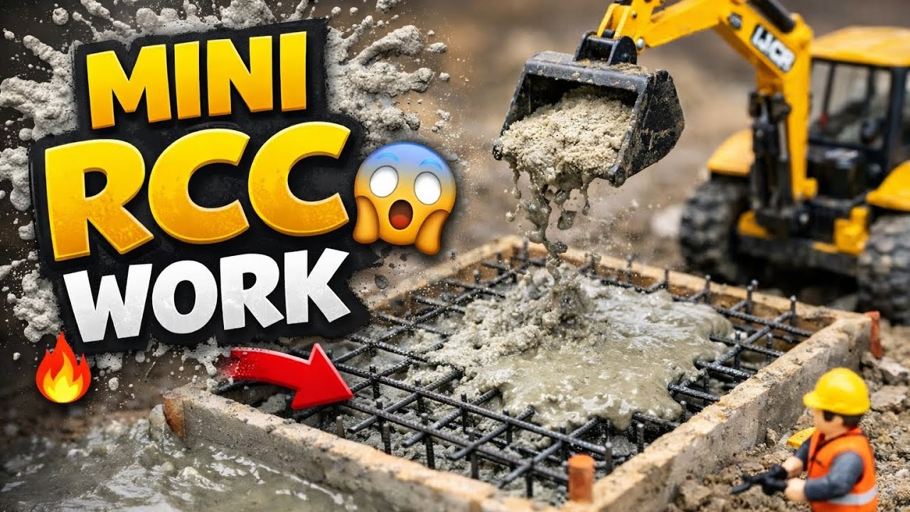 Mini Rcc construction work  mini jcb || mini tractor#jcb #tractor#mini #shortsfeed #kids