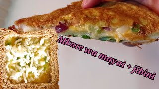 Mkate wa Mayai +Jibini/ Eggs/Mozzarella + Cheddar cheese sandwich