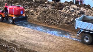 Road Construction site applying the asphalt layer