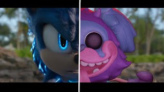 Sonic Movie 2 Old Design Vs New Design Poppy Playtime Pj Pug A Pillar Vs Sonic