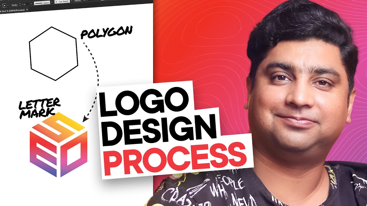How To Design Three Letters Logo in Polygon - Letter Mark Logo Design Process