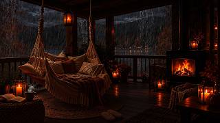 Fall Asleep In 5 Minutes With Relaxing Rain Sounds | Autumn Rain & Fireplace | Instant Deep Sleep