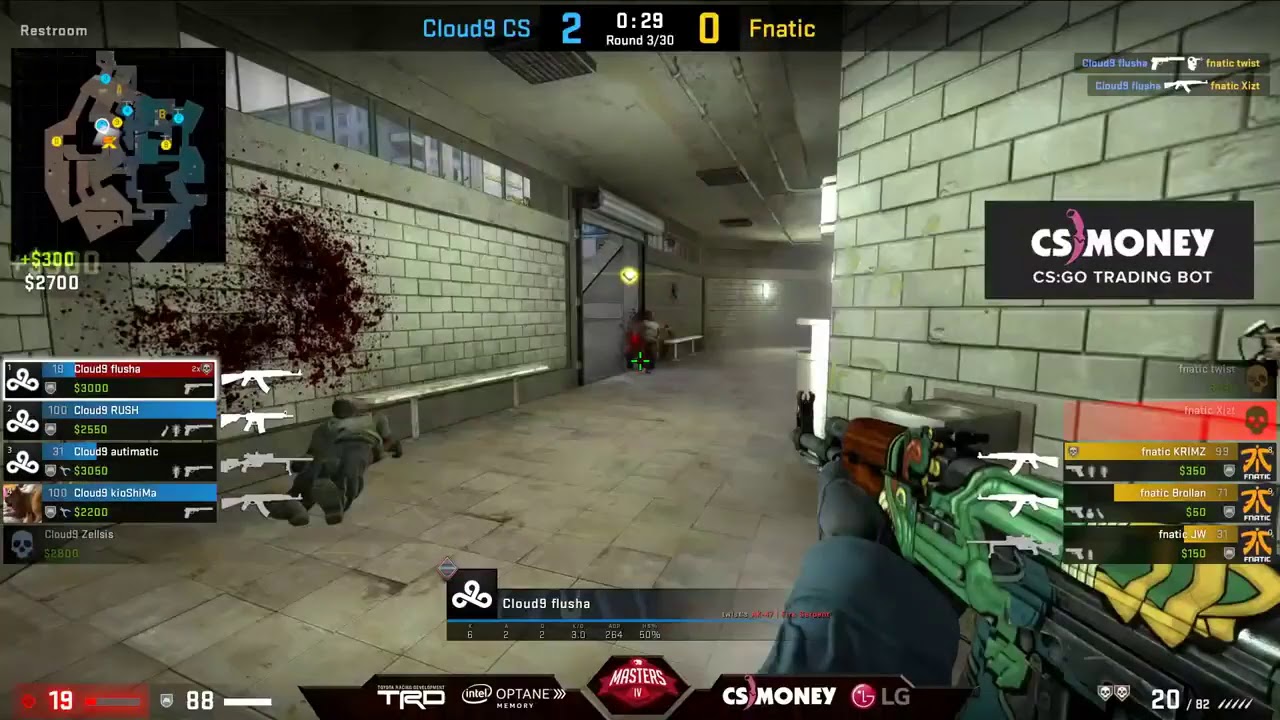 flusha GOD level 4k | Cloud9 vs Fnatic - iBUYPOWER Masters 2019 | CS:GO