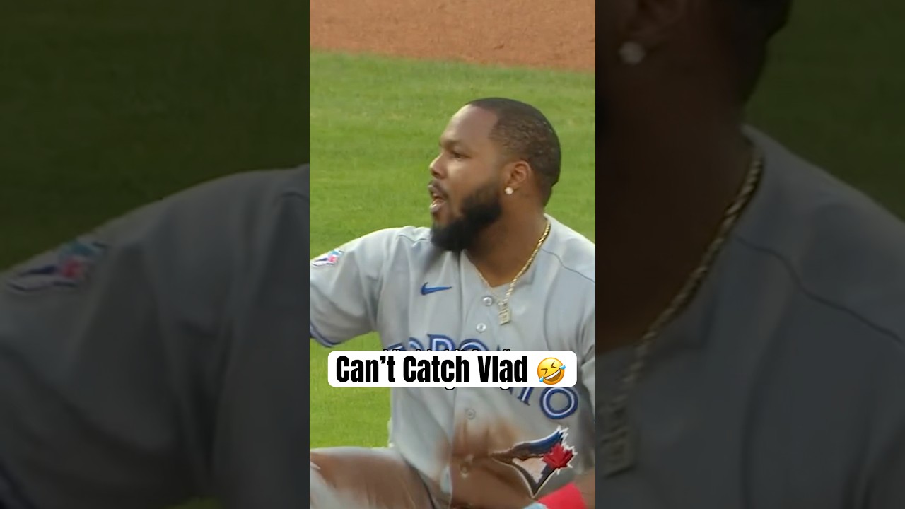 Vladimir Guerrero Jr. “Dikembe Mutombo’d” Ronald Acuña Jr. 🤣 #MLB #BlueJays