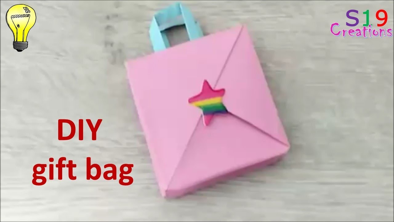 How to make a mini gift bag | paper crafts | origami | kids paper craft ...