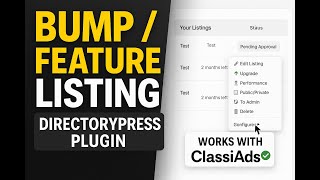 How to Instantly Bump & Upgrade Listings in DirectoryPress Plugin (Step-By-Step)