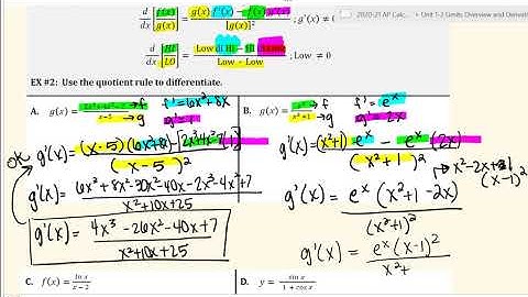 2.9: The Quotient Rule Notes