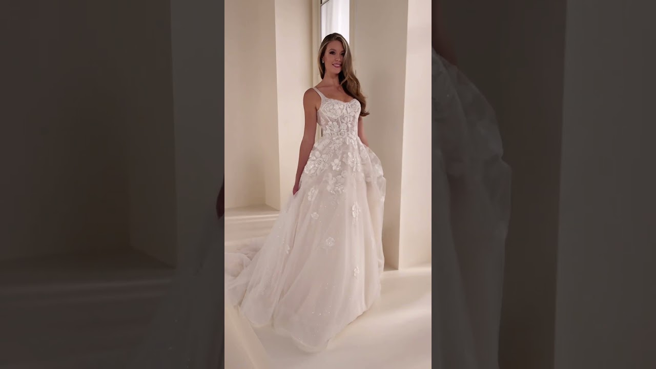 The natural waist and corset bodice create a beautiful bridal look!!!
