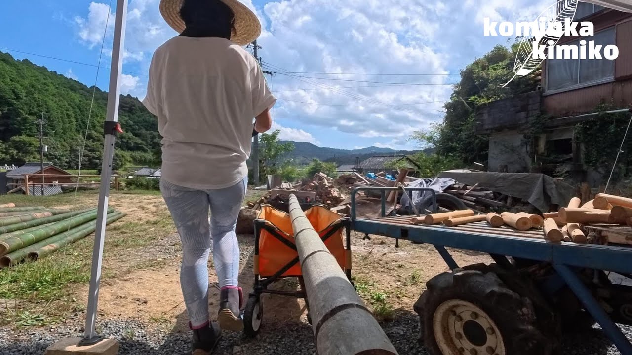 【古民家に住もう#289】田舎のリアルな収入事情を呟きつつ竹を焼いていく
