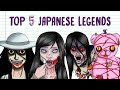 Top 5 japanese legends kuchisakeonna teketeke hachishakusama hitorikakurenbo gozu  horror
