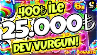 SWEET BONANZA 🍭 SLOT OYUNLARI 🍭400₺ Çok Küçük Kasa ile En Büyük Vurgunum! | Max Win Gibi Kazanç!