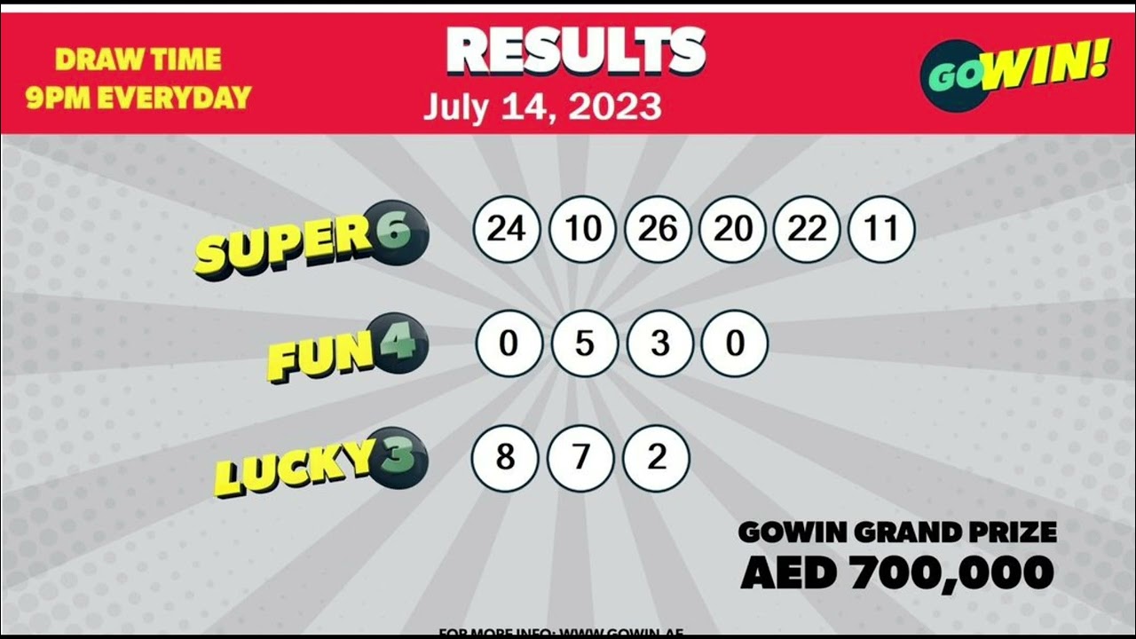 GoWIN Draw results for July 14, 2023. 