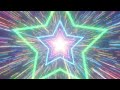 Shooting Stars Flying Through Star Shaped Neon Glowing Rainbow Tunnel - 4K 10 Hours