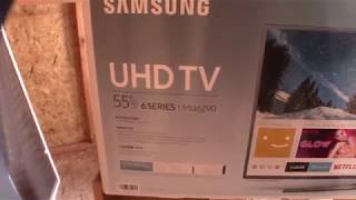 Costco 55" Samsung MU6290 UHD Ultra 4K smart TV at cabling