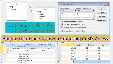 How to create One to One relationship in MS Access|| MS Access