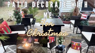 Patio Clean & Decorate With Me for Christmas|Front Yard Cleaning|Solar Post Fence Lights