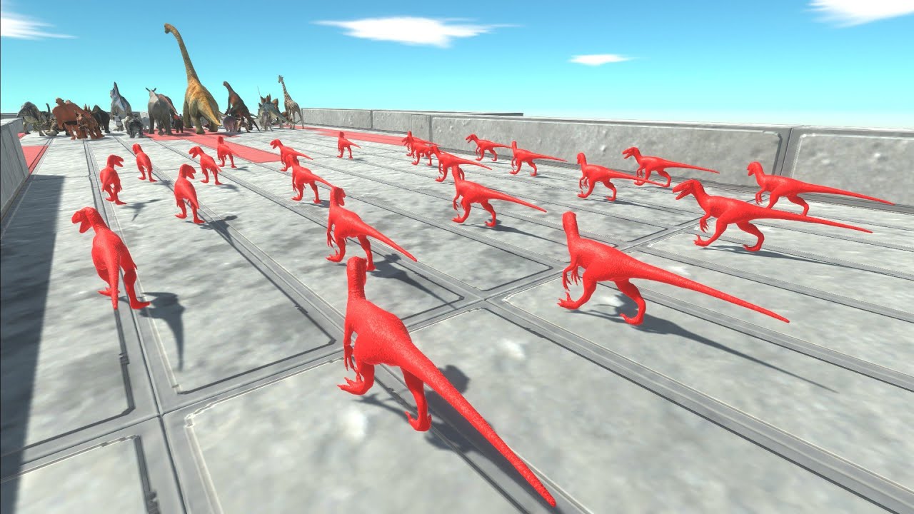 Trying to escape from Red Deinonychus - Animal Revolt Battle Simulator