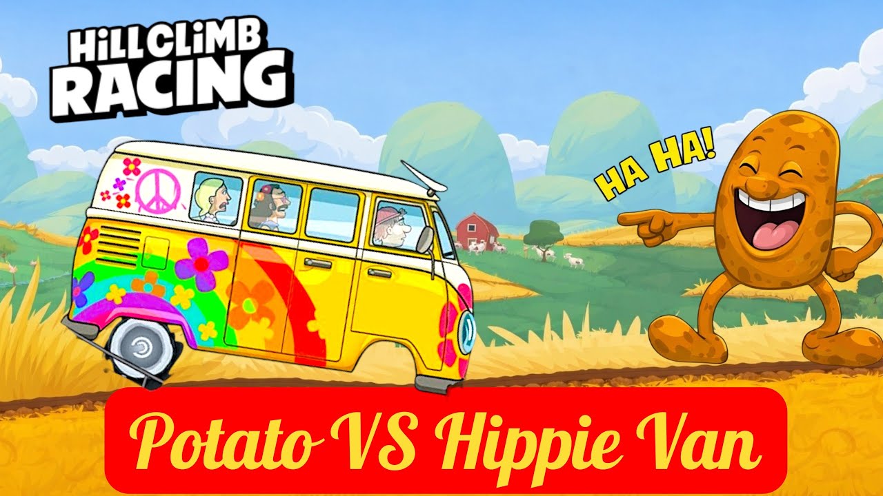 Potato VS Hippie Van.Hippie Van Failed in the Potato Field.Hill Climb Racing. @gaming_enemy 