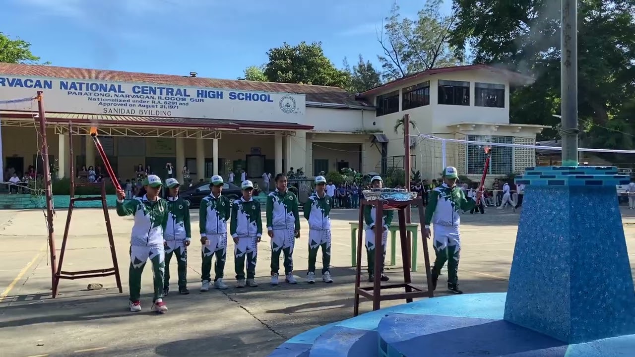Torch Lighting Ceremony Led by R1AA Silver Medalists Basketball Girls of NNCHS ￼