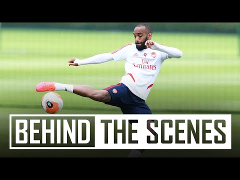 Pepe and Lacazette practice free-kicks | Behind the scenes at Arsenal training centre