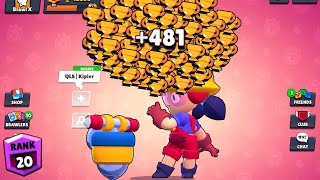 Durmadan Jackyi̇ 500 Kupa 20 Rank Yaptim - Brawl Stars