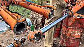 How to repair Hitachi  boom jack leak seal of excavator